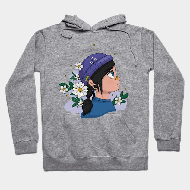 Ukrainian strong girl with flowers Hoodie by Polikarp308